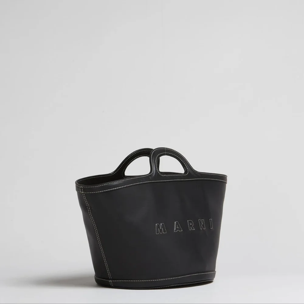 Marni Small Black Leather Tote Handbag NWT - Picture 7 of 8
